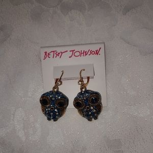 Betsey Johnson Pearl Critters Owl Earrings